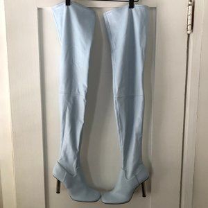 Zara Sky Blue Trafaluc Thigh High Boots Size 38